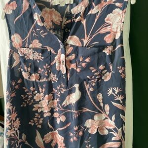 LOFT Floral Blouse in Pink and Blue